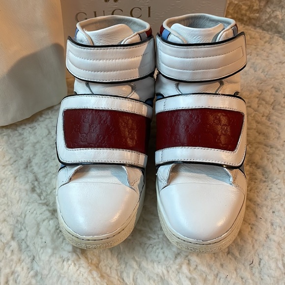 Gucci Kids White Leather Coda Pop High-top Sneaker - Picture 3 of 9